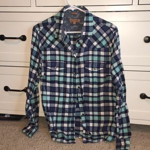 Jach’s Girlfriend Small Squared Blue Flannel